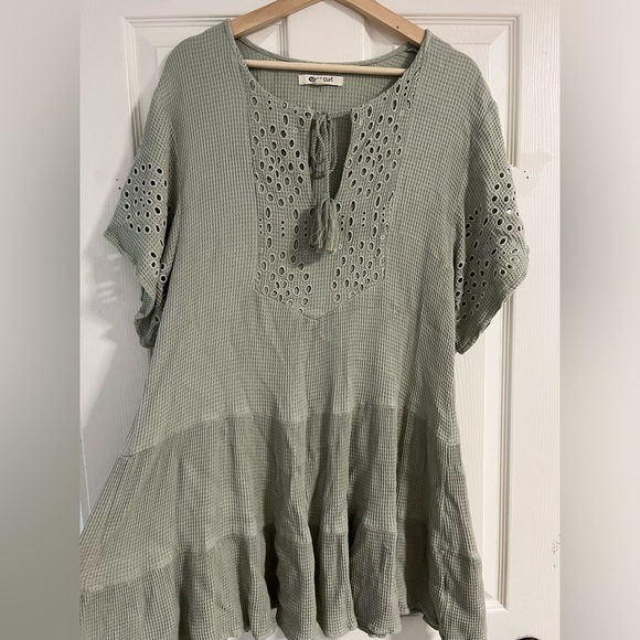 Rip Curl mint green boho baby doll dress - Picture 1 of 6